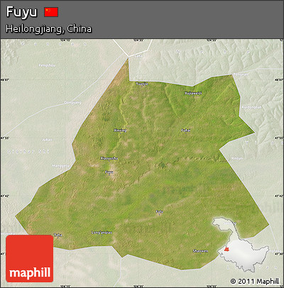 Satellite Map of Fuyu, lighten