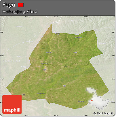 Satellite Map of Fuyu, lighten