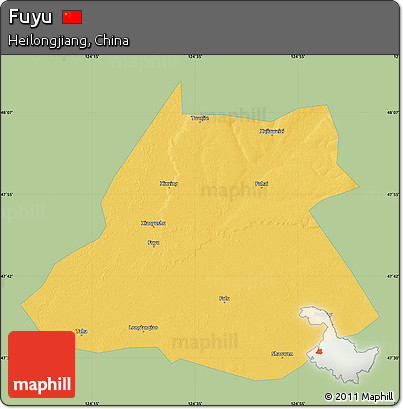 Savanna Style Map of Fuyu, single color outside