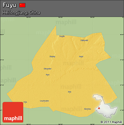 Savanna Style Map of Fuyu, single color outside