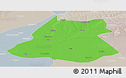Political Panoramic Map of Fuyu, lighten, semi-desaturated