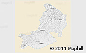 Classic Style 3D Map of Hailin, single color outside