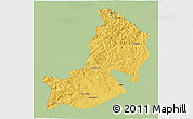 Savanna Style 3D Map of Hailin, single color outside