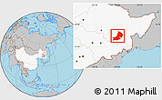Gray Location Map of Hailin, highlighted country