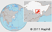 Gray Location Map of Hailin, highlighted parent region