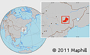 Gray Location Map of Hailin