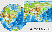 Physical Location Map of Hailin, within the entire country