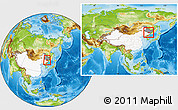 Physical Location Map of Hailin, highlighted country, highlighted parent region, within the entire country