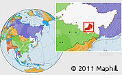 Political Location Map of Hailin, highlighted parent region