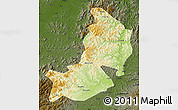 Physical Map of Hailin, darken