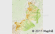 Physical Map of Hailin, lighten
