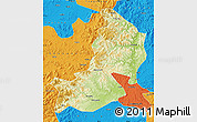 Physical Map of Hailin, political outside