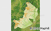 Physical Map of Hailin, satellite outside