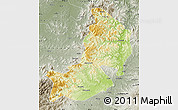 Physical Map of Hailin, semi-desaturated