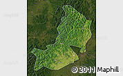 Satellite Map of Hailin, darken