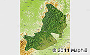 Satellite Map of Hailin, physical outside