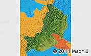 Satellite Map of Hailin, political outside