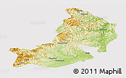 Physical Panoramic Map of Hailin, cropped outside