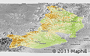 Physical Panoramic Map of Hailin, desaturated