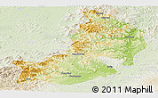Physical Panoramic Map of Hailin, lighten