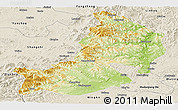 Physical Panoramic Map of Hailin, shaded relief outside