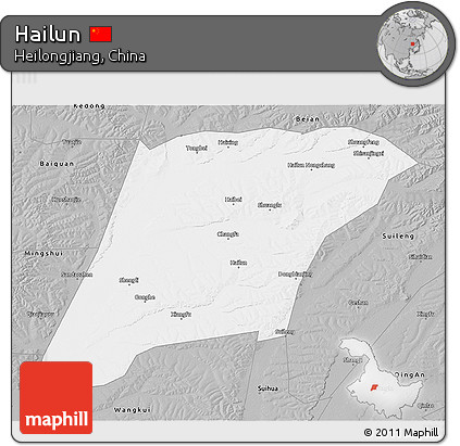 Gray 3D Map of Hailun