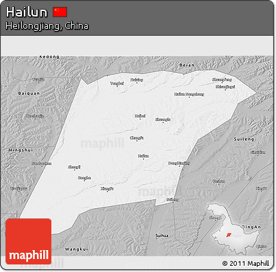 Gray 3D Map of Hailun