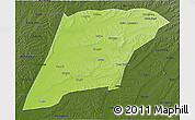 Physical 3D Map of Hailun, darken