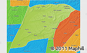 Physical 3D Map of Hailun, political outside