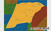 Political 3D Map of Hailun, darken