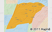 Political 3D Map of Hailun, lighten
