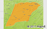 Political 3D Map of Hailun, physical outside