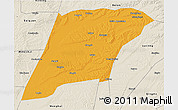 Political 3D Map of Hailun, shaded relief outside