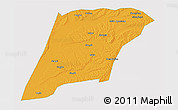 Political 3D Map of Hailun, single color outside