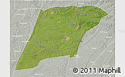 Satellite 3D Map of Hailun, lighten, semi-desaturated