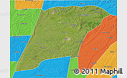 Satellite 3D Map of Hailun, political outside