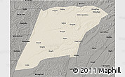 Shaded Relief 3D Map of Hailun, darken, semi-desaturated