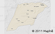 Shaded Relief 3D Map of Hailun, lighten, desaturated