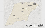 Shaded Relief 3D Map of Hailun, lighten, semi-desaturated