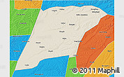 Shaded Relief 3D Map of Hailun, political outside