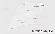 Silver Style 3D Map of Hailun, single color outside