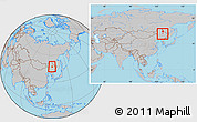 Gray Location Map of Hailun, within the entire country