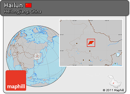 Gray Location Map of Hailun