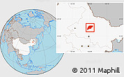 Gray Location Map of Hailun, highlighted country