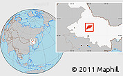 Gray Location Map of Hailun, highlighted parent region