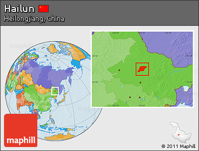 Political Location Map of Hailun