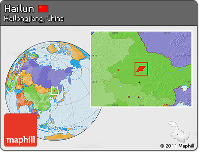 Political Location Map of Hailun