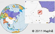Political Location Map of Hailun, highlighted country
