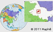 Political Location Map of Hailun, highlighted parent region
