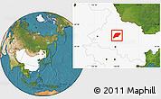 Satellite Location Map of Hailun, highlighted country